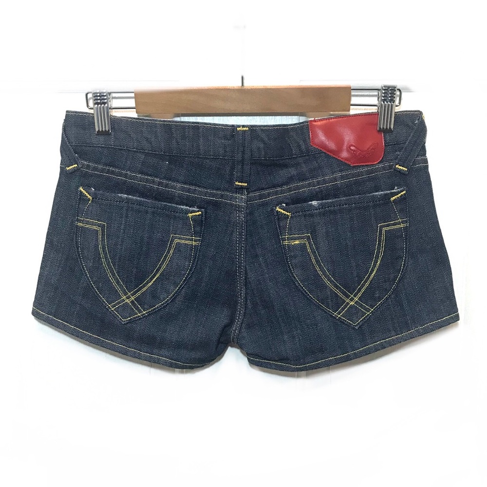 RARE Boutique Butterfly Jeans distressed cutout denim shorts, size 27 - Picture 2 of 8